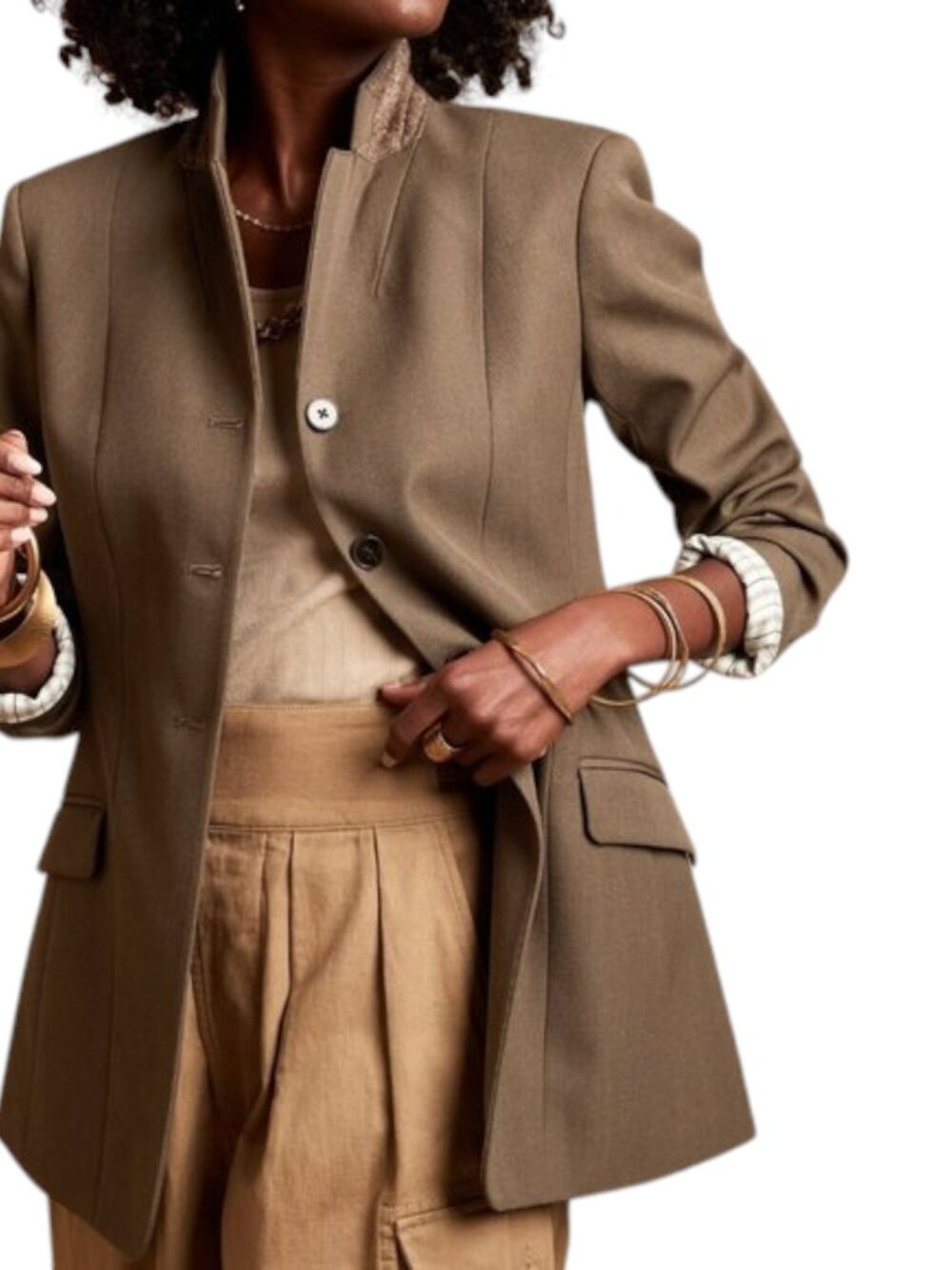 Banana Republic Wool Blend Riding Blazer Jacket Olive